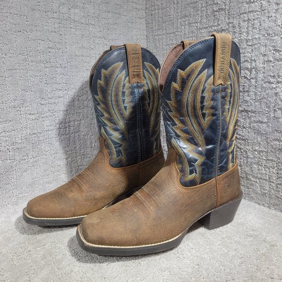 Durango Westward Men's Size 10M US Brown Blue Leather Western Boots DDB0354 - Picture 6 of 12